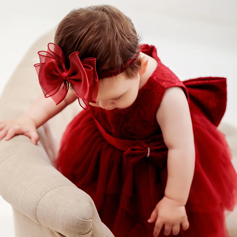 Baby Appliques Formal Princess Dresses for Girl Rainbow Tulle Birthday Party Dress Infant Girl Dress Baby Clothes 3-24M