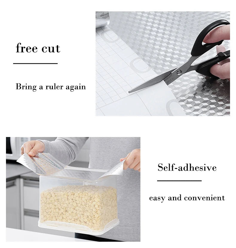 Pegatinas de pared de cocina resistentes a altas temperaturas, pegatinas a prueba de aceite, impermeables para gabinetes, estufas, papel de aluminio
