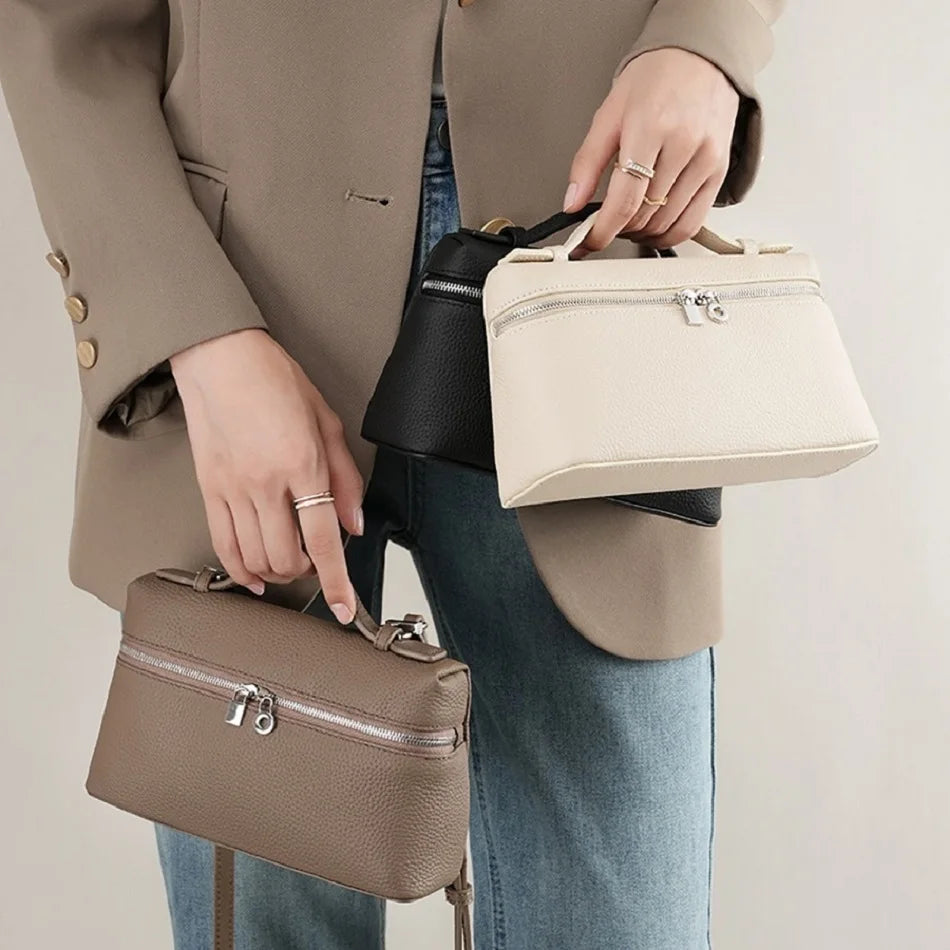 Premium sense of niche lychee grain shoulder bag simple fashion lunch box women's bag exquisite mini handheld crossbody bags