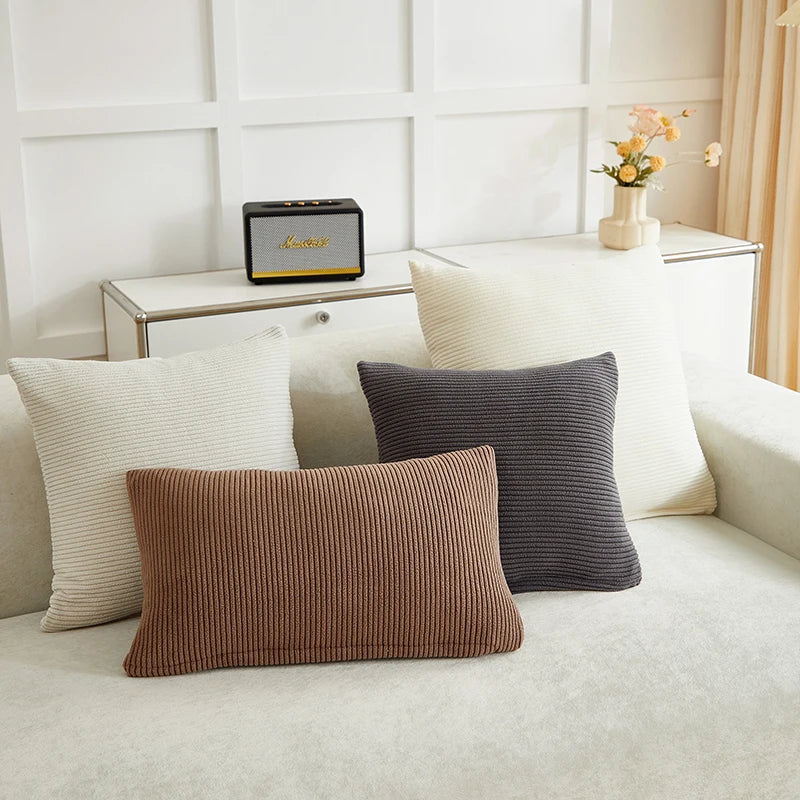 Soft Stripted Jacquard Throw Pillow |Home Decor