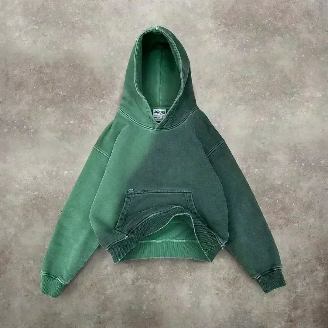 Y2K Camouflage Print Pullover Hoodie - Men's Oversized Streetwear