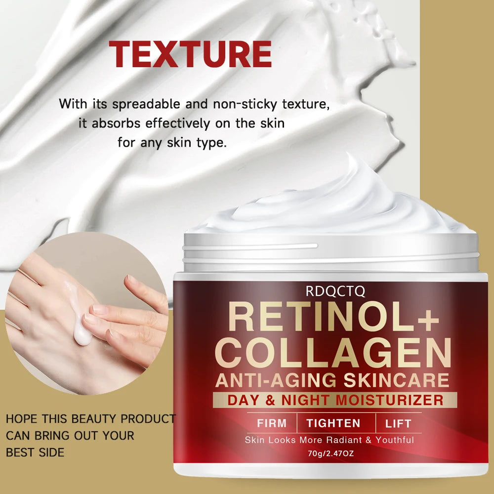 Retinol Collagen Anti-Aging Day Night Serum - Firming Lifting Facial Essence for Youthful Radiance Skin Care Formula with Hydrat