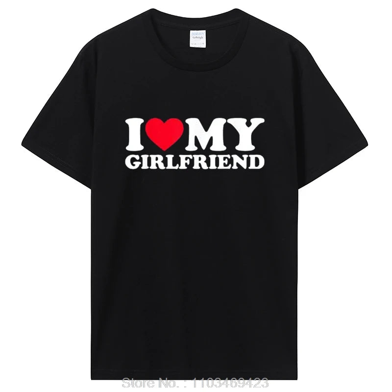 I Love My Girlfriend T Shirt I Heart My-Girlfriend Tshirt Gf T-Shirt Boyfriends Gifts Valentine'S Day Costume Graphic Tee Tops