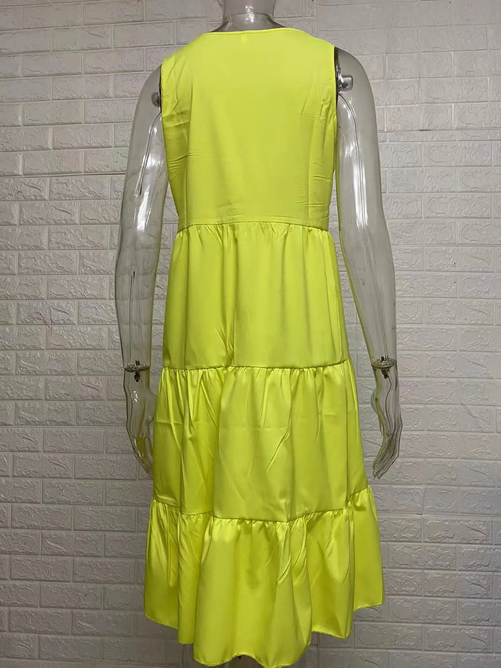 Women Summer Dress Bohemian Sleeveless Round Neck Splicing Big Swing Beach Woman Knee Length Dresses Vestidos JQMY8806