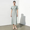 Amii Women’s Dress 2026 Summer New Asymmetric Dolman Sleeve Cowl Neck Lace Slim Fit Elegant Midi A-Line Dress For Women 12642108