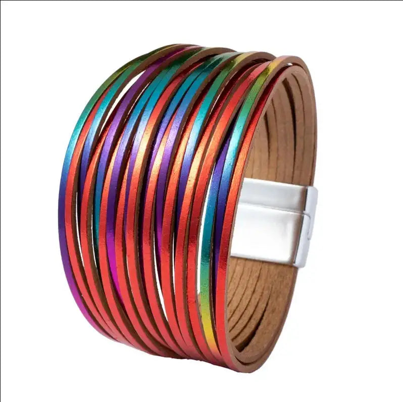 Geometric Cross Bracelets Leather Bohemian Style Women'S Fashion Ol Light Luxury Bracelet Charm Jewelry