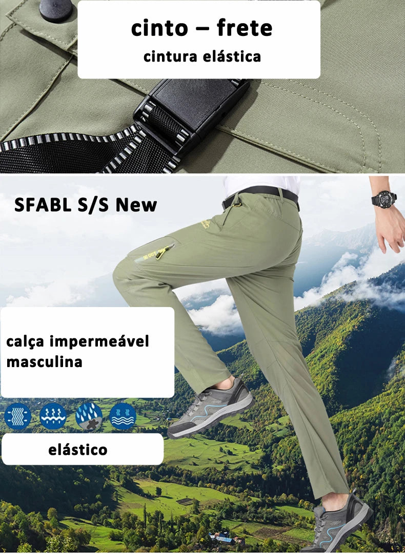 Thin Summer Stretch Pants with Zipper Pockets Quick Dry Hiking Camping Trousers Men Gym Fitness Jogging Running Sports Pants Men