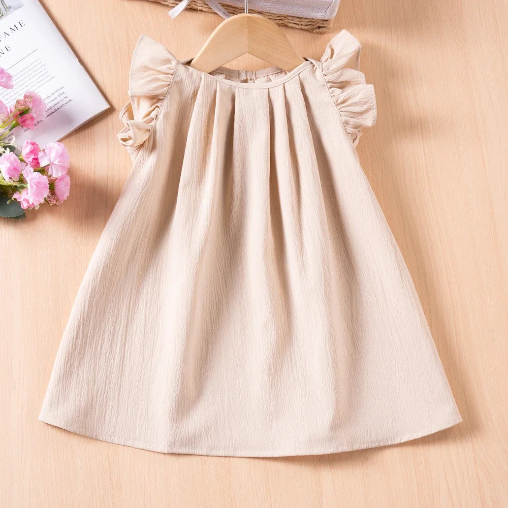 Toddler Girl Ruffle Sleeveless Princess Party Dress 1-6Y