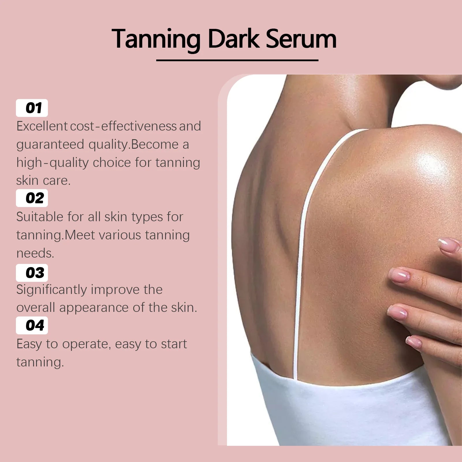 Tanning Dark Drops Watermelon Sunless Long-Lasting Bronzer Natural Wheat-Colored Skin Nourishing Vitamin E Face Body Self Tanner