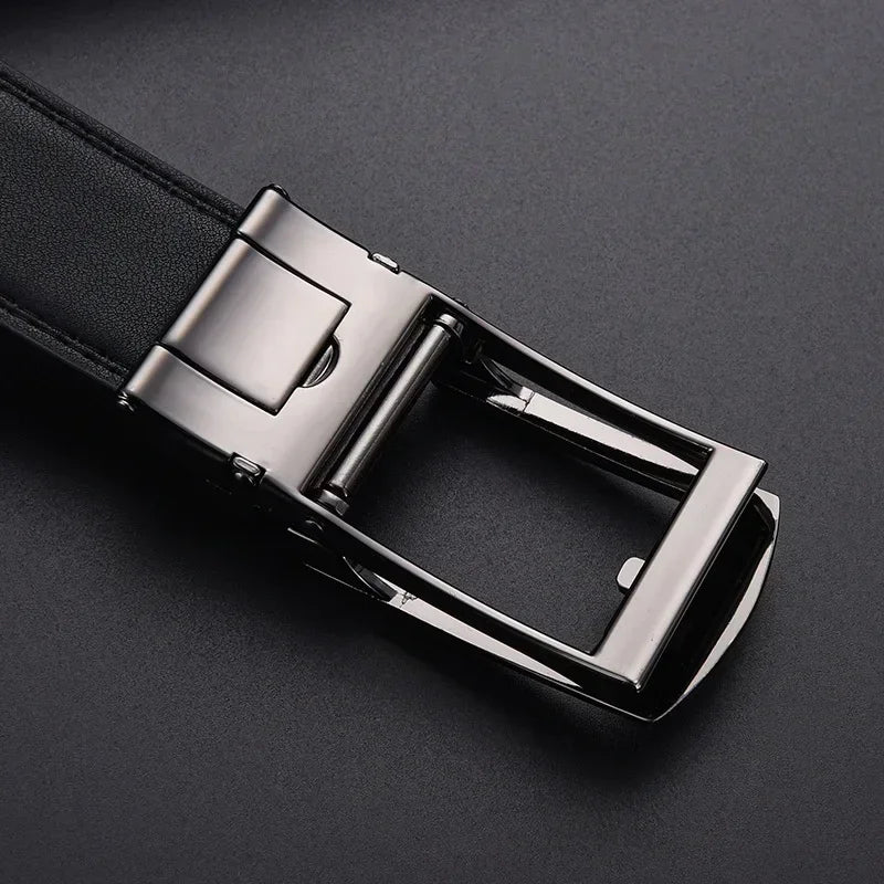 Men's Click Belt Business Luxury Designer Brand Genuine Leather Belts Jeans Automatic Adjustable Alloy Buckle Waist Straps Belts
