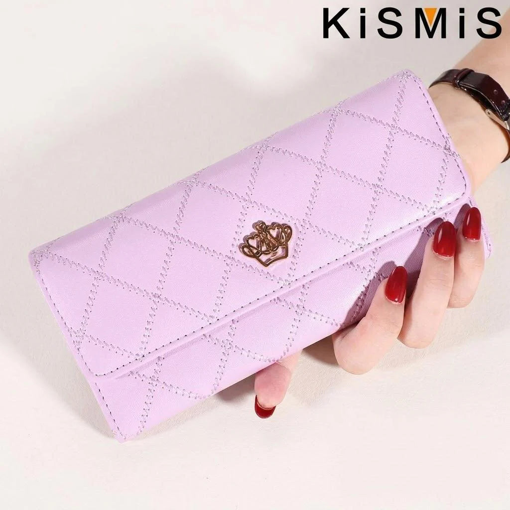 Womens Plaid PU Leather Wallet Long Wallet with Phone Bag Coin Pocket Card Holder Slim Purse