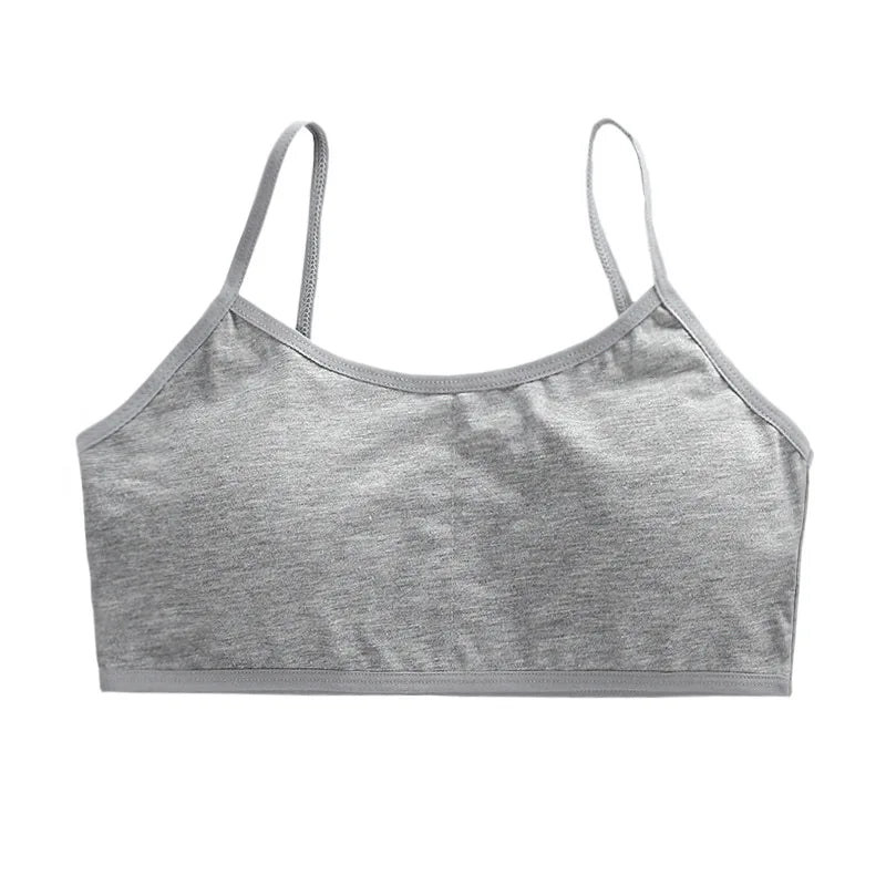 1PC New Teenage Girls Small Bras Back Buckle Young Children Underwears Student Girls Solid Kids Sports Training Bra Padded Vests