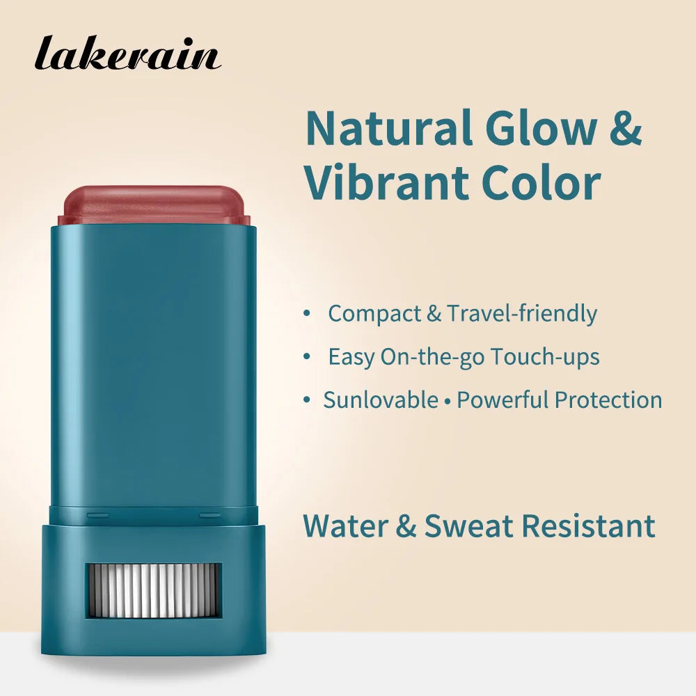Sunscreen SPF 50 Blush Stick Long-Lasting Waterproof Tinted Blush for Glowing Cheeks Sun Protection & Natural Flush Face Makeup