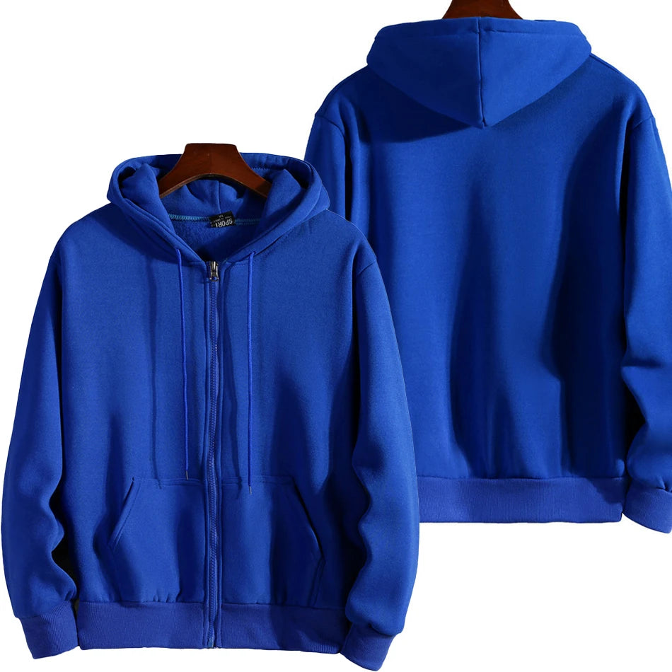 Fashion Zipper Hoodies Women'S/Men Fashion Long Sleeve Hooded Sweatshirt Casual Autumn Winter Sportwear Solid Clothes