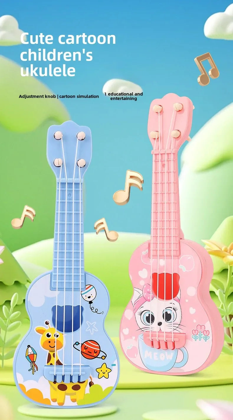 Mini Guitar Instrument Can Play Music Simulation Toy Ukulele Kids Guitar Toy Girl Boy Beginners Birthday Gift