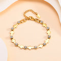 Zirconia Cross Bracelet For Women'S, Stainless Steel 18K Gold Plated Non Tarnish Stylish