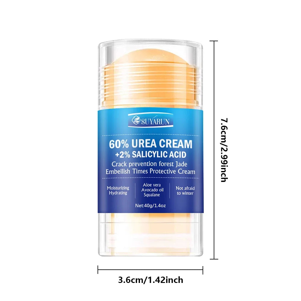 SUYARUN 60% Urea Foot Care Cream Stick - Intensive Cracked Heel Repair, Callus Remover for Dry Feet - Fast Absorbing Foot Skin.