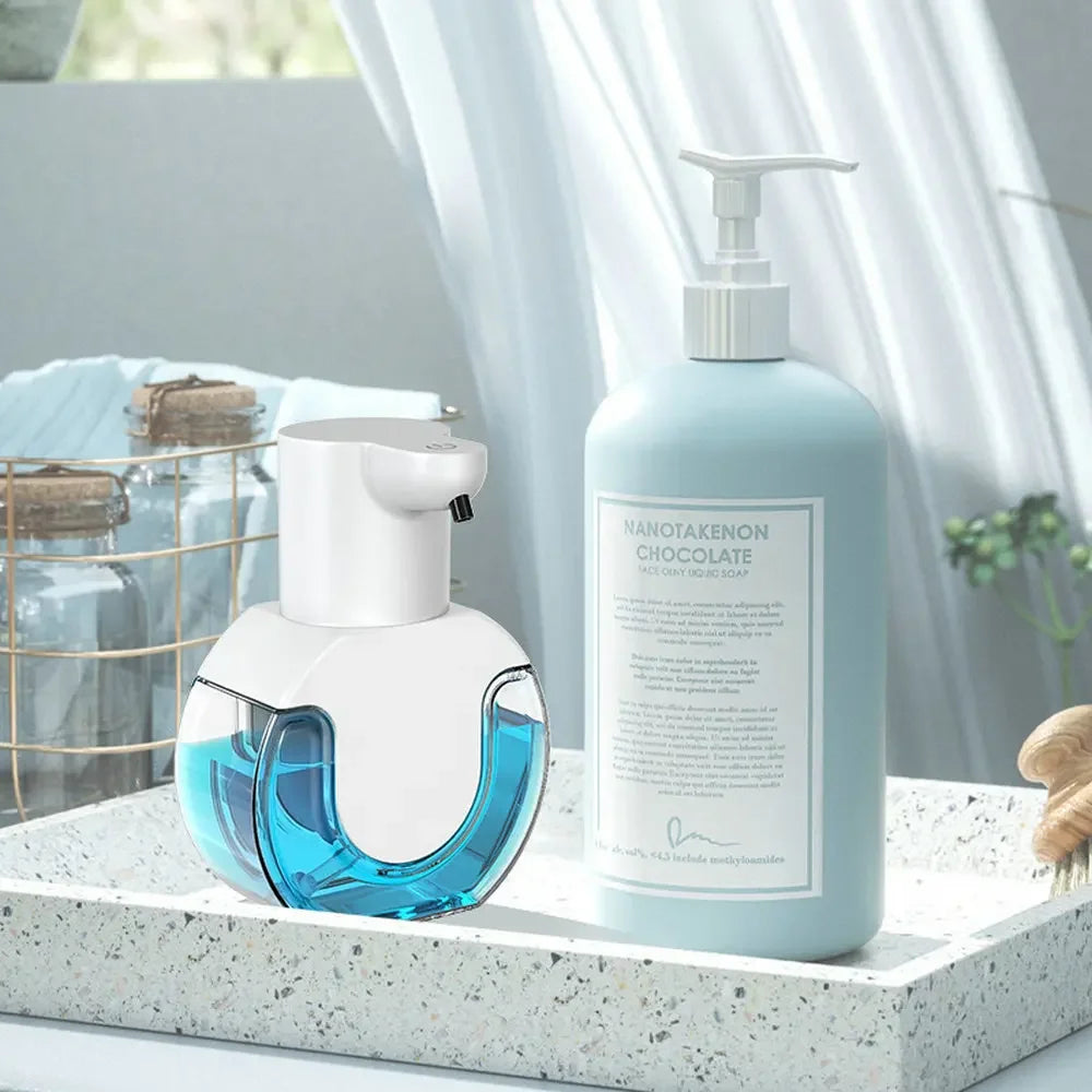 Dispensador automático de jabón de 420 ML, sin contacto, botella de desinfectante de manos con sensor infrarrojo, dispensador de jabón montado en la pared para baño