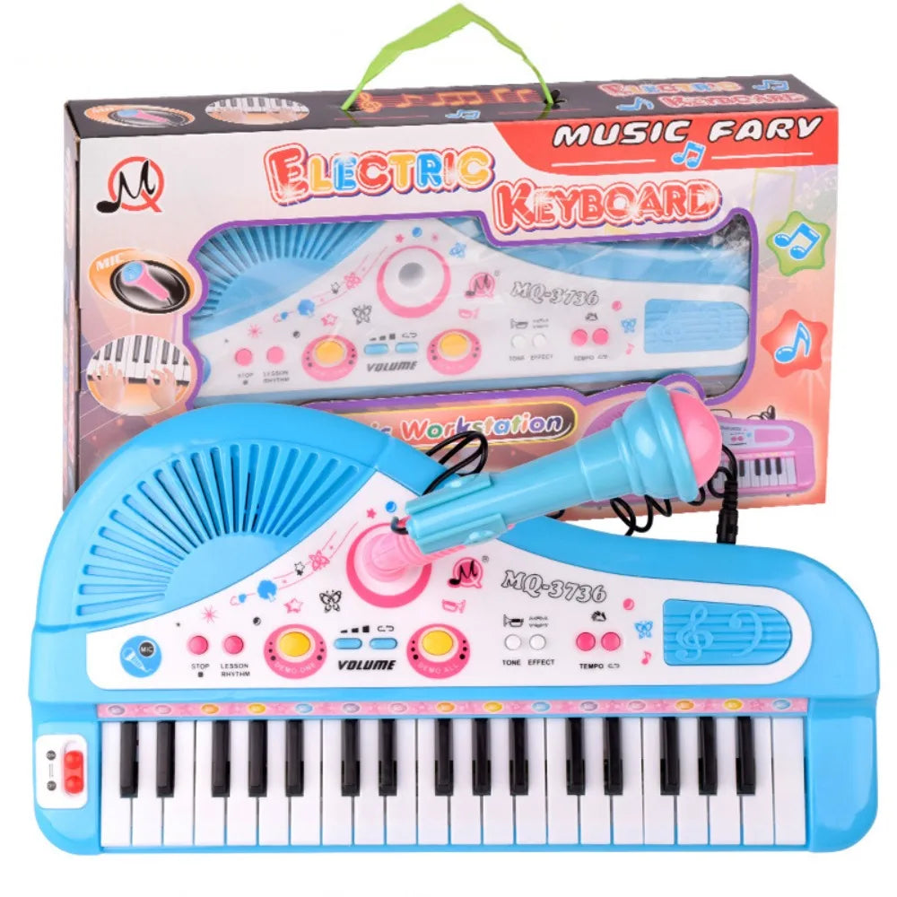 37 Keys Electronic Keyboard with Microphone Interactive Electronic Piano Music Enlightenment Education Children's Piano