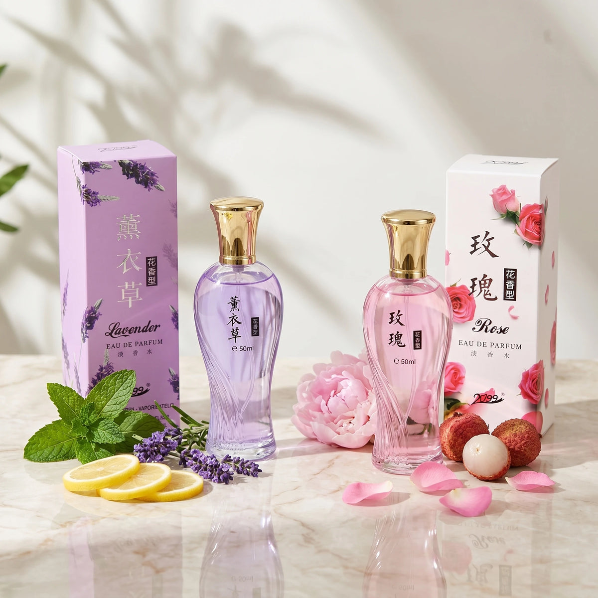 Oriental Classic Floral Fragrance for Women, 1.7 oz X 2pcs (Two Bottles per Case), Featuring Osmanthus, Jasmine, Lavender, Gardenia, Lily, Magnolia, and Rose. A Natural Floral Scent, Fresh and Refreshing, Suitable for Gifting