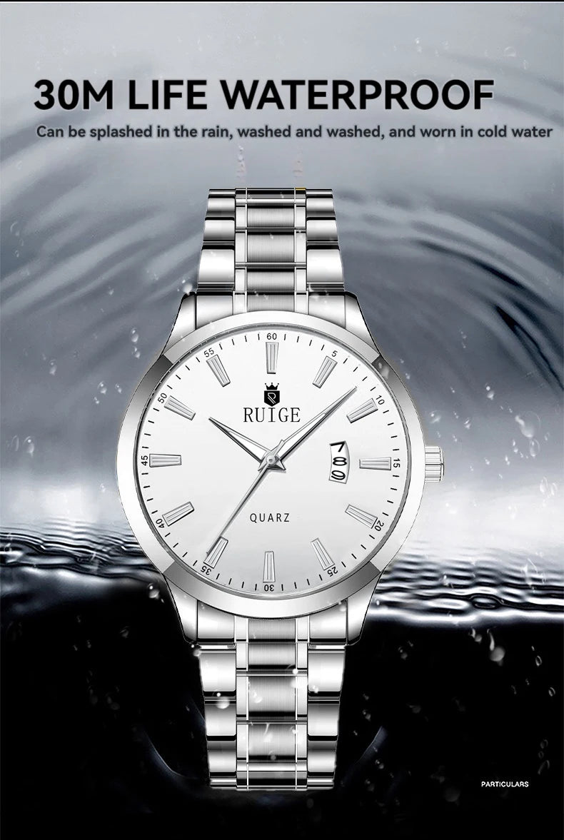 RUIGE Fashion Men's Watch Roman Scale Minimalist Men's Famous Watch Night Glow Waterproof Trendy Watch