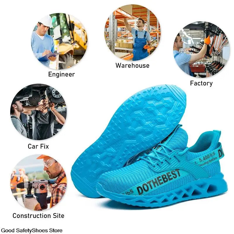 Safety Shoes Men For Work Sneakers Women'S Men Steel Toe Work Shoes Security Protective Shoes Lightweight Anti-Smash Anti-Puncture