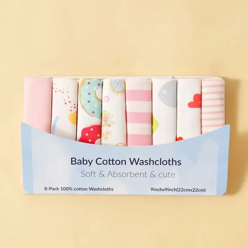 8Pcs Cotton Newborn Baby Towels Set Saliva Towel Nursing Towel Baby Boys Girls Bebe Toalha Washcloth Handkerchief Cloth Wipes