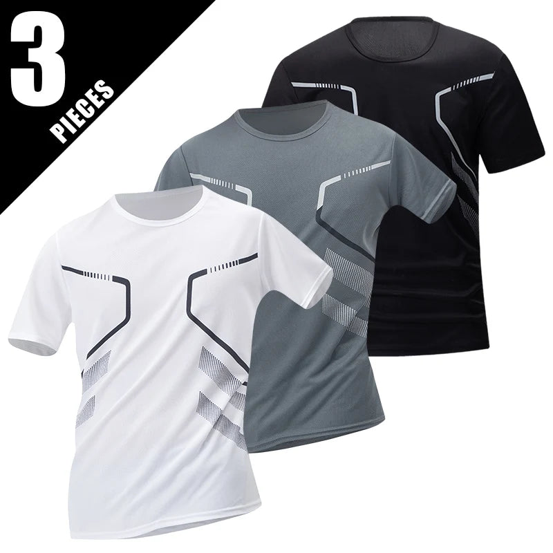 Men's Printed Quick-Dry Sports T-Shirt - Casual Fitness Tee