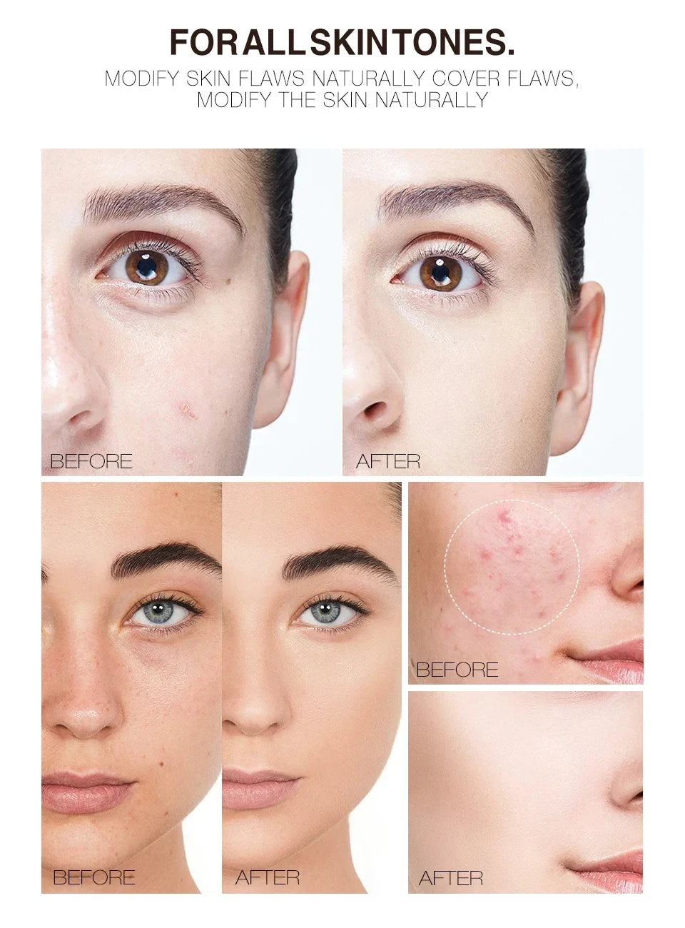Concealer Makeup, 14 Shades Full Coverage Concealer Tube, Long Lasting Waterproof Concealer for Dark Circles, Acne Scars, Tattoo