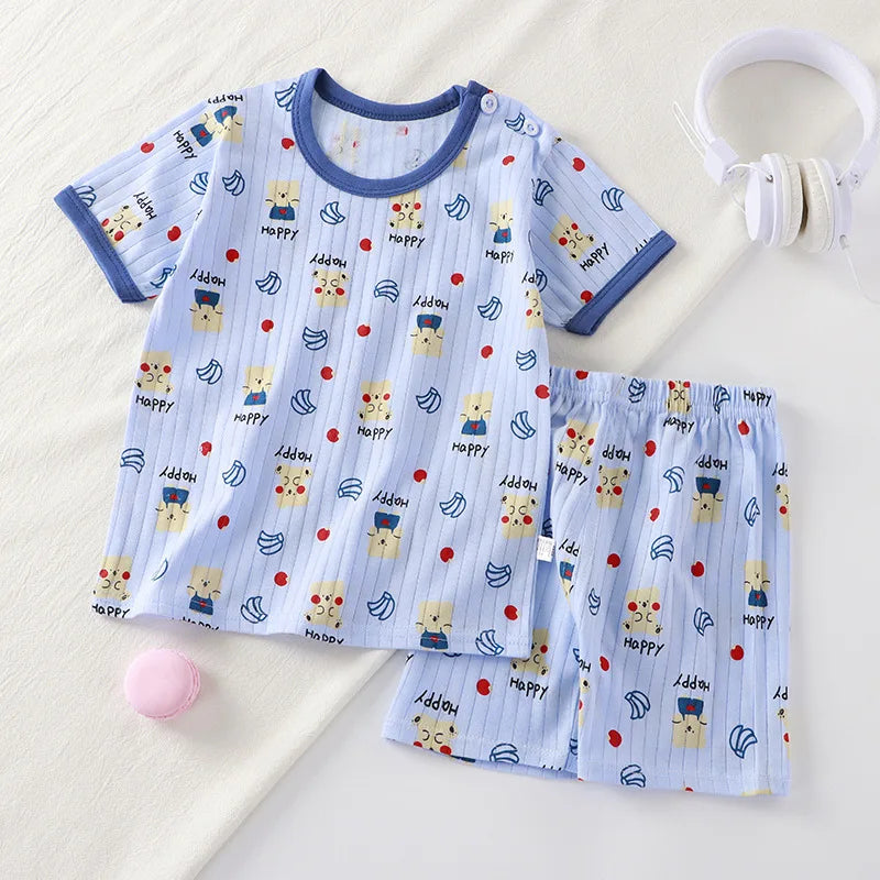 Children's 2-Piece Summer T-Shirt and Shorts Set - Animal Print