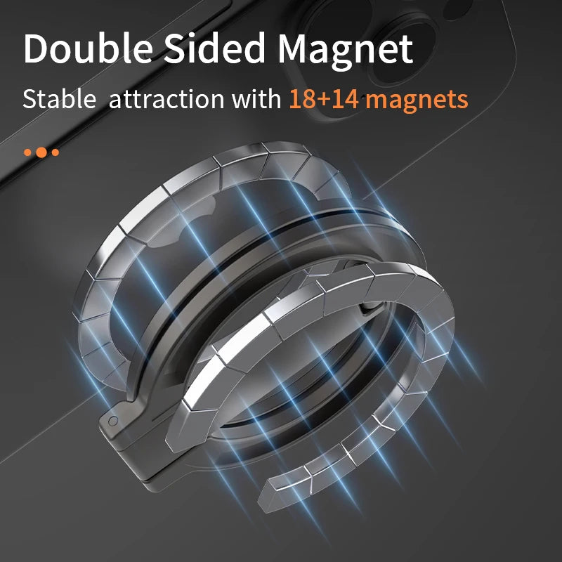 Double-Sided MagSafe Magnetic Phone Ring Stand – Kickstand Grip for iPhone & Android