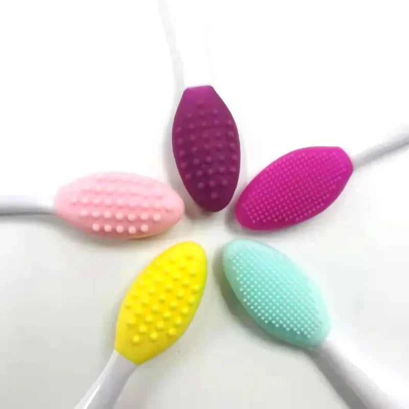 Skin Care Lip Exfoliating Facial Cleansing Face Scrub Nose Clean Brush Blackhead Remove Silicone Double-Sided Skin Care Tool