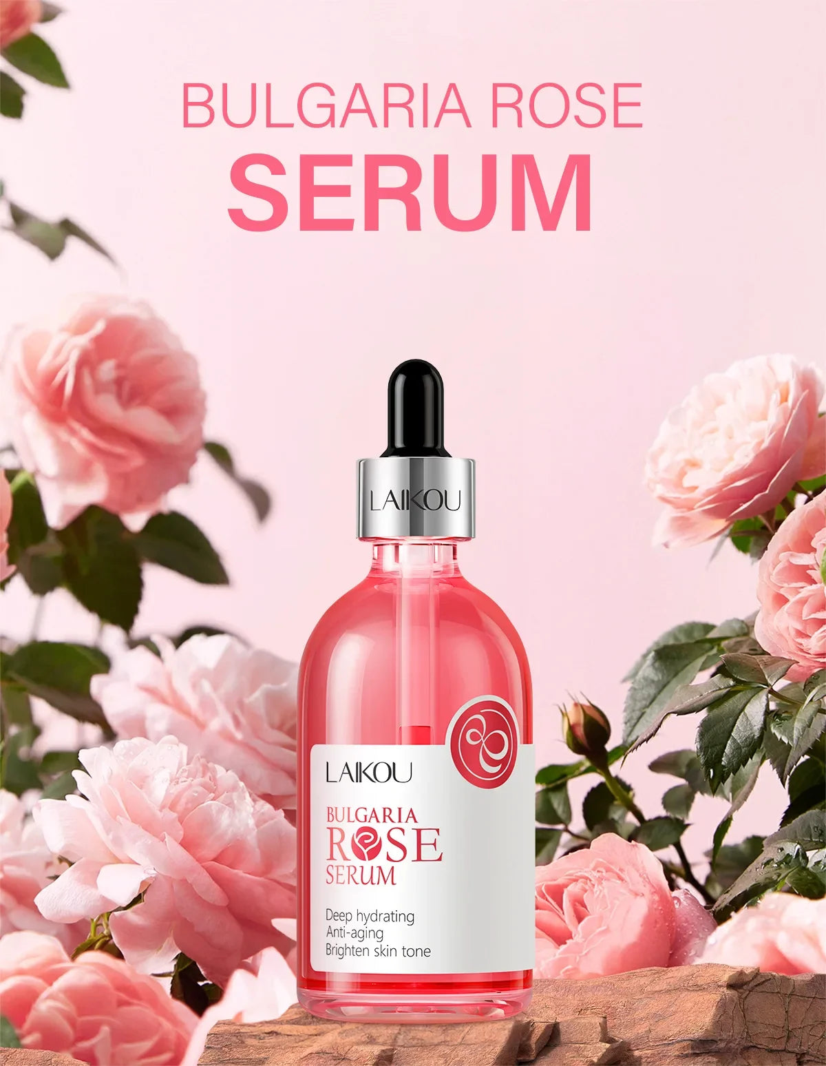 Laikou Rose or Sakura Essence Serum Deep Nourishing Repair Moisturizing Hydrating Anti Aging Facial Treatment Skin Care 100ml
