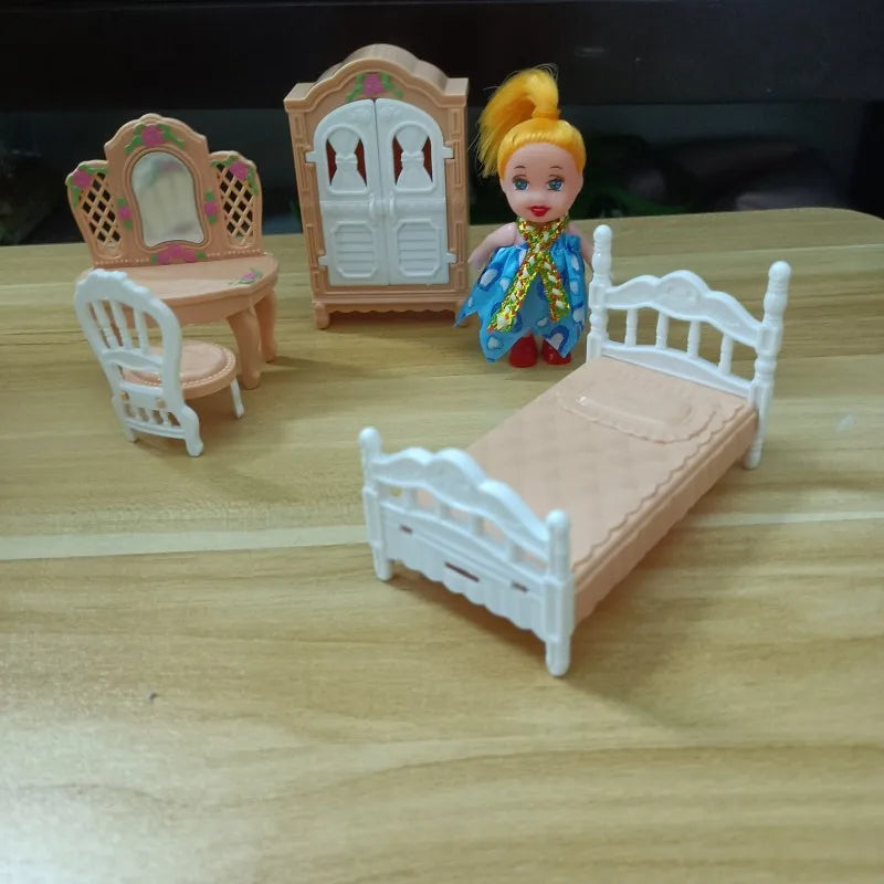Hot Sale 31 Items / Lot Miniature Dollhouse Furniture Kitchen Sofa Table TV Bed Living Room Bathroom Set For Dolls Best DIY Gift
