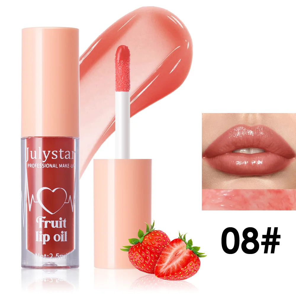 10Color Fruit Flavor Temperature Changing Lip Oil Set Hydrating Glossy Lip Gloss Brightening Water Light Lip Makeup Cosmetic Kit