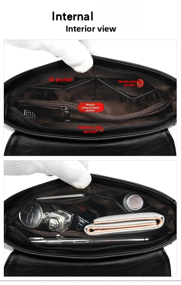 Soft Leather Crossbody Bag Large Capacity Fashionable Women's Shoulder Bag for Middle-Aged Mothers Hot Sale Of The Season New...