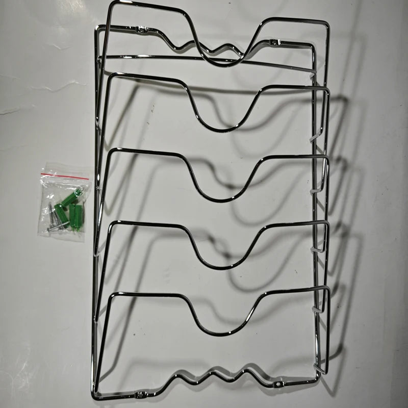 1 Ud. Accesorios de cocina Soporte de acero inoxidable para tapas de ollas Organizador de cocina Soporte para tapas de sartenes Rejilla para platos