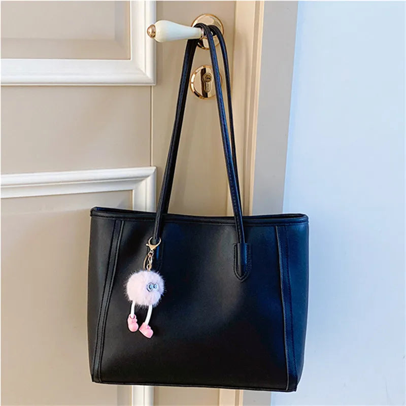 Solid Color PU Leather Women's Handbag, Versatile Korean Single Shoulder Underarm Bag, Temperament Tote Bag for Women Daily Use