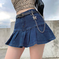 Summer Women Y2k High Waist Mini Skirts Girls Korean A Line Denim Pleated Dress Female Fashion Punk Blue Harajuku Jeans Skirts