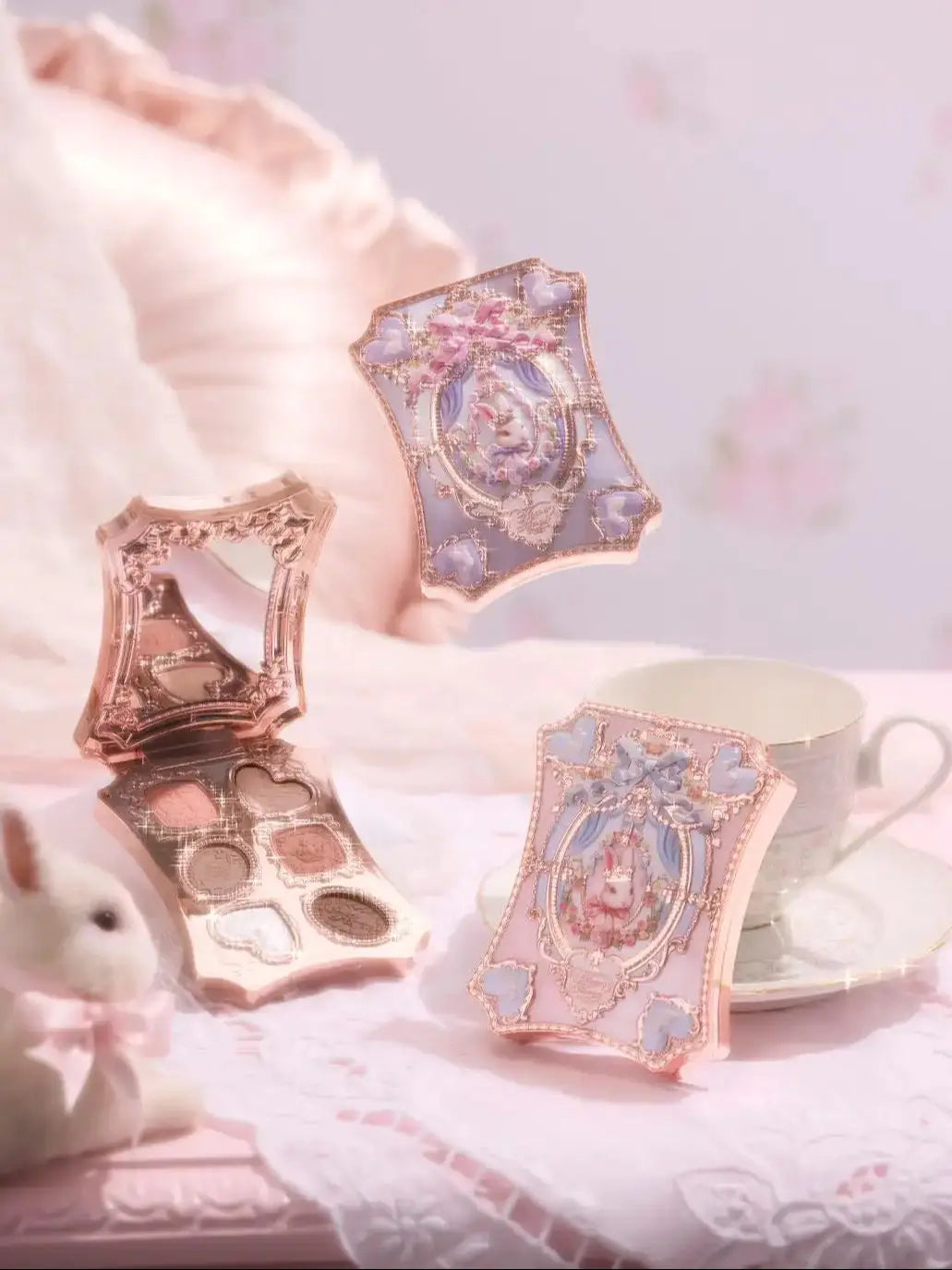 Flower Knows 2026 Bunny Garden Eyeshadow Palette Cute Rabbit Themed All-In-One Cosmetic Collection with Blush & Highlight