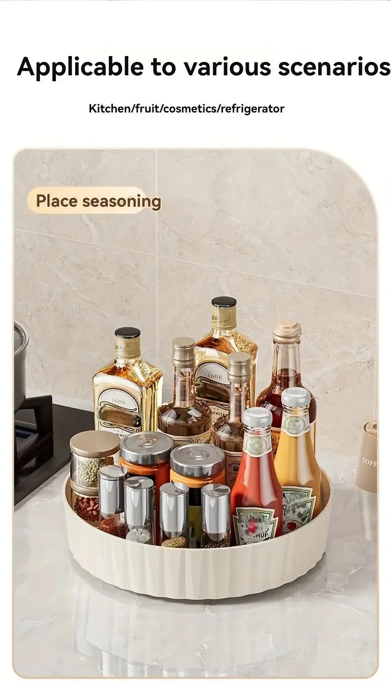 360° Rotating Spice Rack Organizer - 21x4cm Countertop Storage Box