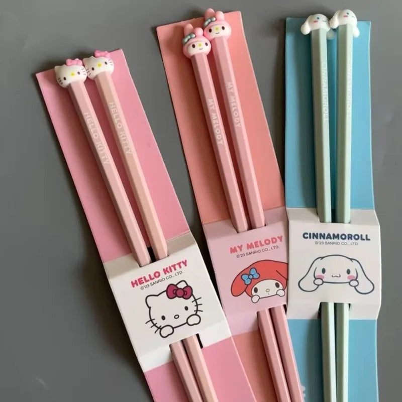 Palillos bonitos de dibujos animados con diseño de animales Kawaii, cubiertos japoneses reutilizables, accesorios de cocina y comedor, regalo para adolescentes al por mayor