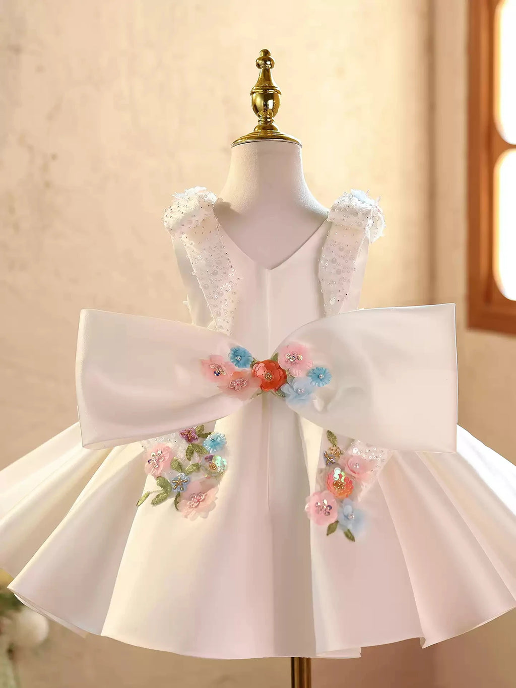 Baby First Birthday Party Dress, High-End Evening Dress, Hand-Embroidered Custom Dress, Gorgeous Christmas Outfit for Baby Girl