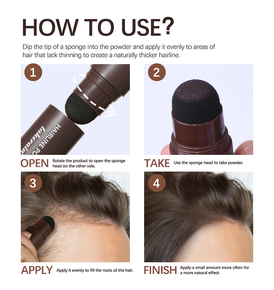 Hairline Shadow Powder Waterproof Sweat-proof Hairline Root Cover Up Filling Hair Natural Black Brown Eyebrows Contour Stick