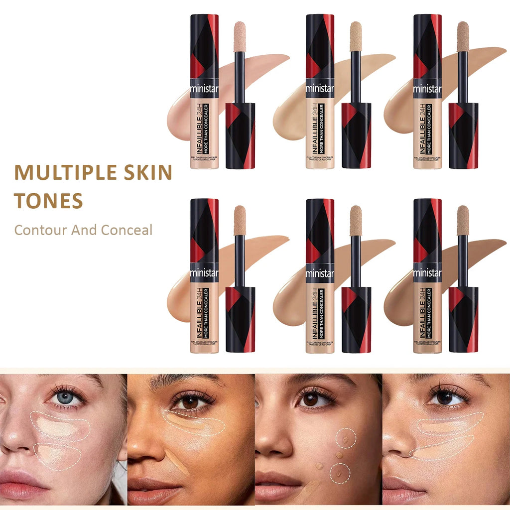 1pc full coverage concealer, waterproof, sweat proof, stain resistant, durable, creating a perfect skin makeup look