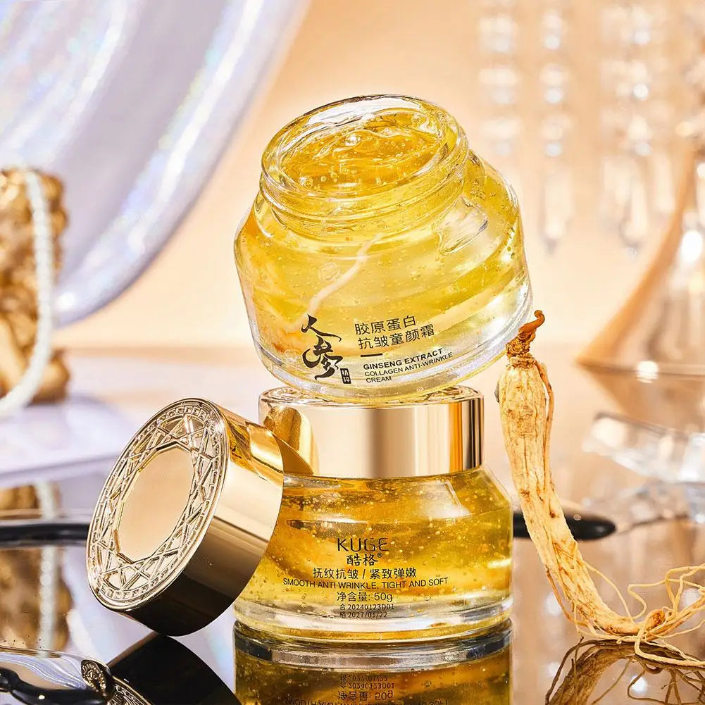 24k Gold Ginseng Face Cream Polypeptide Moisturizing Niacinamide Facial Serum For Skin Care Cream 24k Gold Ginseng Serum