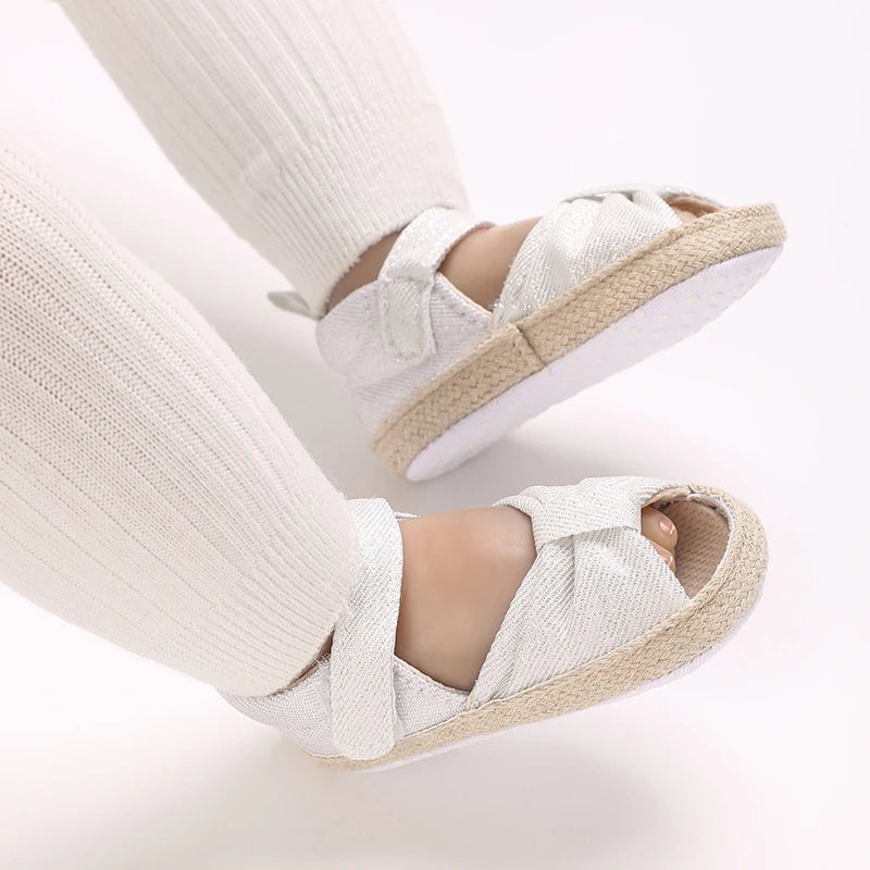 Summer Girls Baby Shoes Fashionable and Cute Casual Sandals Soft Cloth Sole Comfortable and Lightweight Walking Shoes