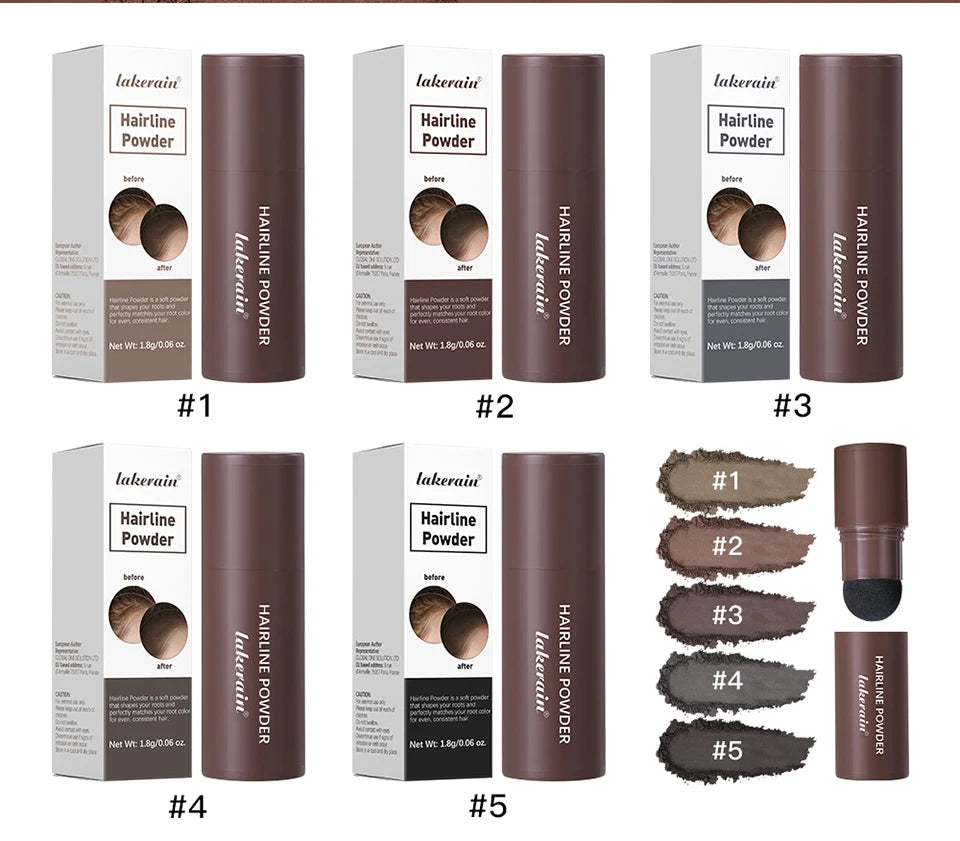 Hairline Shadow Powder Waterproof Sweat-proof Hairline Root Cover Up Filling Hair Natural Black Brown Eyebrows Contour Stick