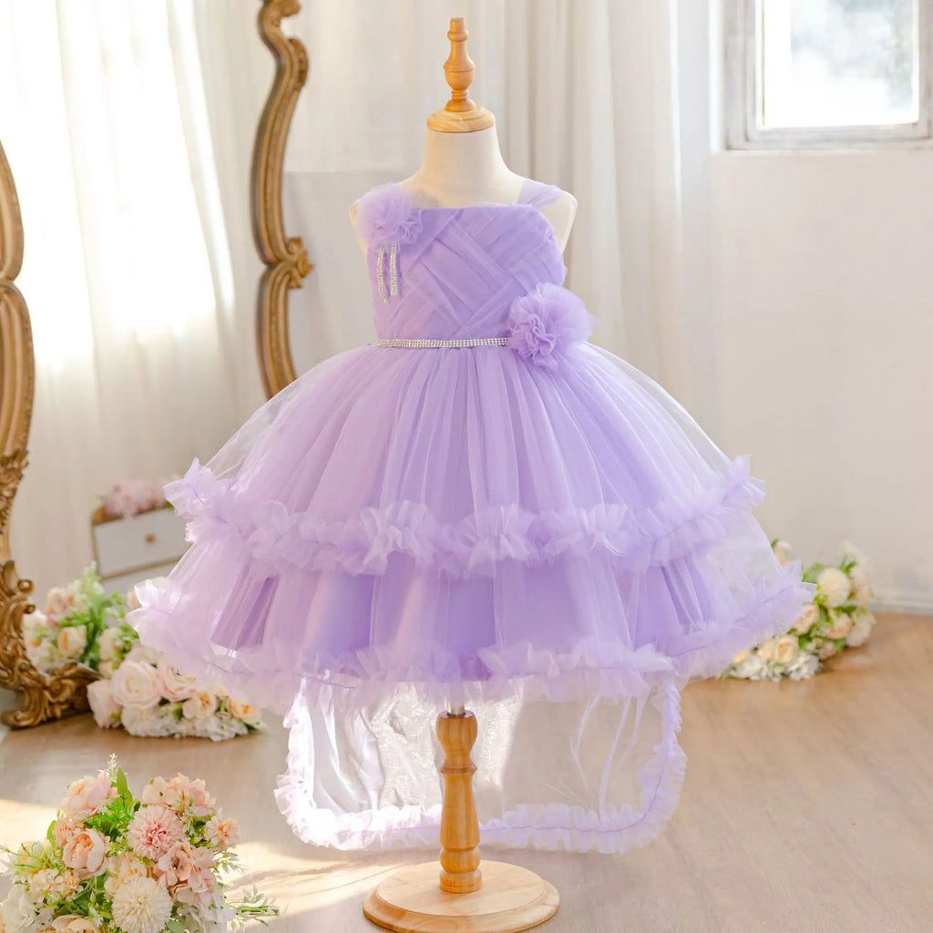 HETISO Baby Girls Princess Dress Summer Tulle Sleeveless Kids Wedding Birthday Party Performance Gown Costumes For Kids