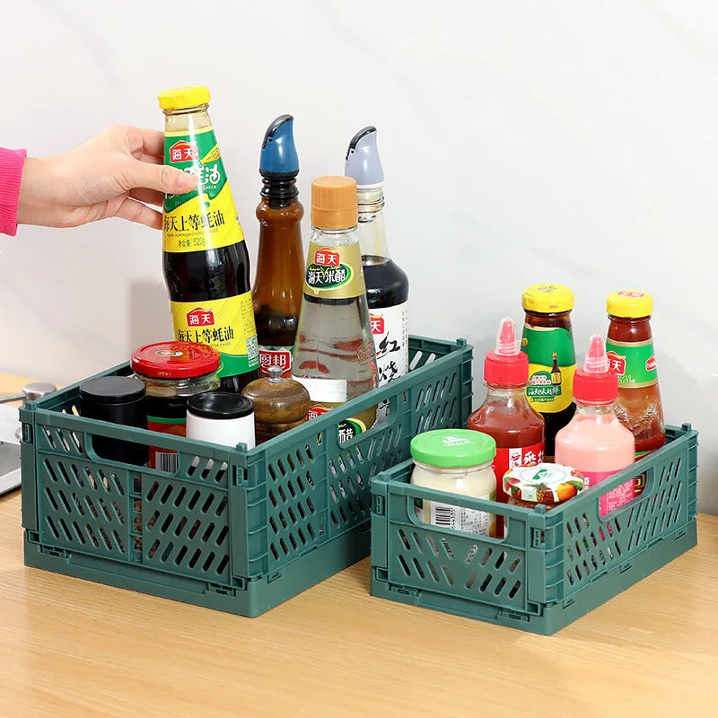 Foldable Storage Basket Wardrobe Organizer Box Kitchen Bathroom Accessories Gadgets For Clothes Toy Spices Condiments Vegetables